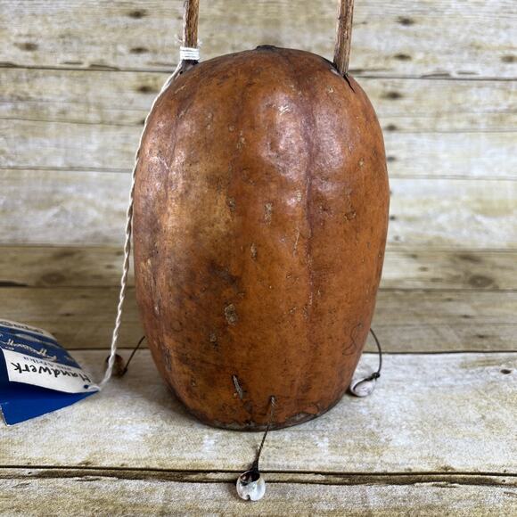 African Gourd Shaker/Rattle – Sea Shell Percussion Instrument – Gepa 3 – Vintage - Picture 5 of 9